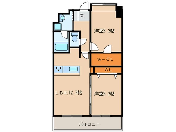 ニューガイア福岡東の物件間取画像